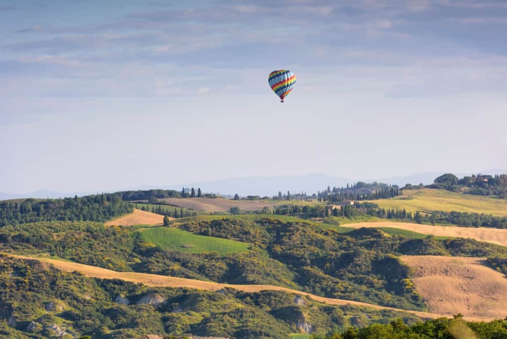 Vol en montgolfière au-dessus du Val d'Orcia