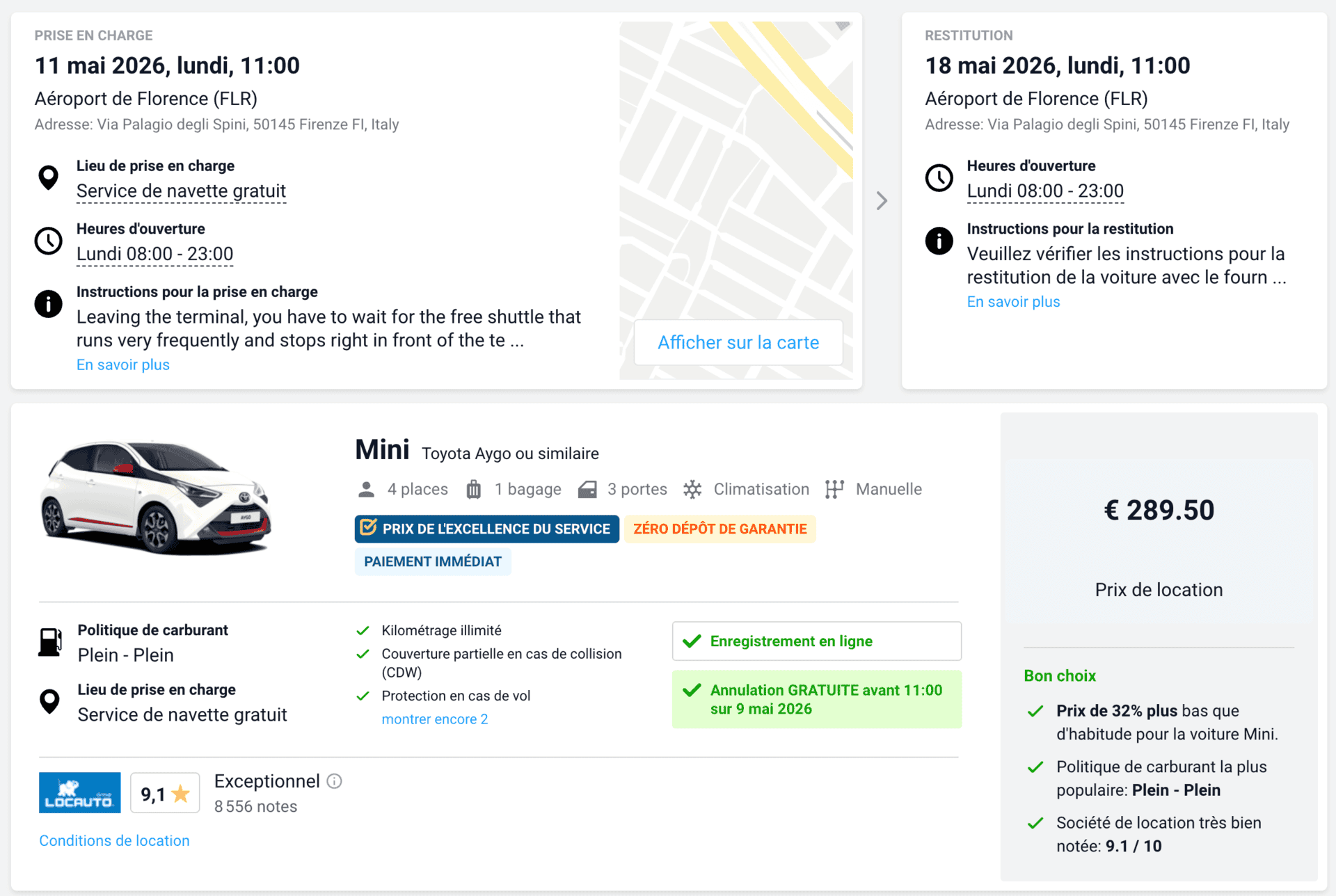 exemple location voiture florence discover cars